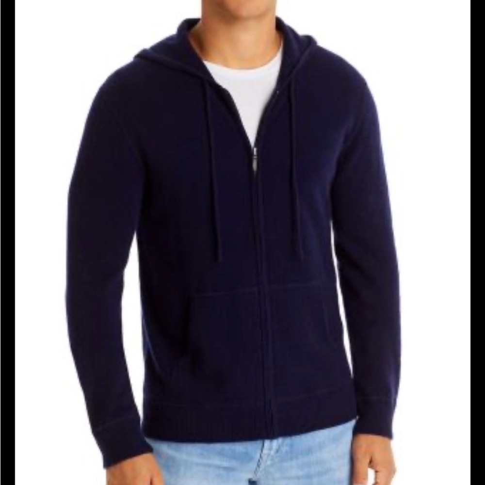 BLOOMINGDALES The Men's Store Navy Zip Hoodie Sweater NEVER WORN